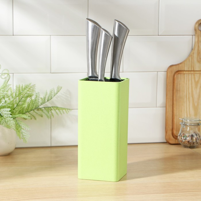 Подставка для ножей с наполнителем «Нежность», 10×22 см, цвет зелёный - фото 1 - id-p219829517