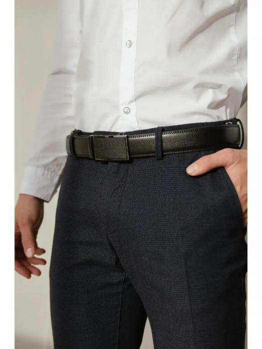 Ремень мужской из натуральной кожи на талию автомат кожаный брючный черный широкий подарочный для джинс брюк - фото 7 - id-p219830838