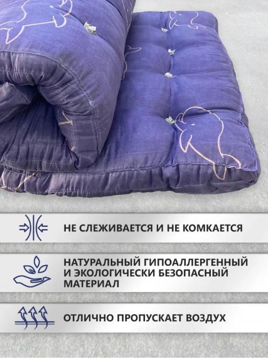 Матрас ватный 90х190 односпальный на кровать пол беспружинный складной тонкий однотонный тюфяк для раскладушки - фото 4 - id-p219830888