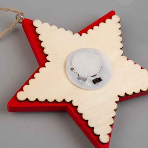 Елочная игрушка Luazon Lighting Красная звезда с Дедом Морозом - фото 1 - id-p219834478