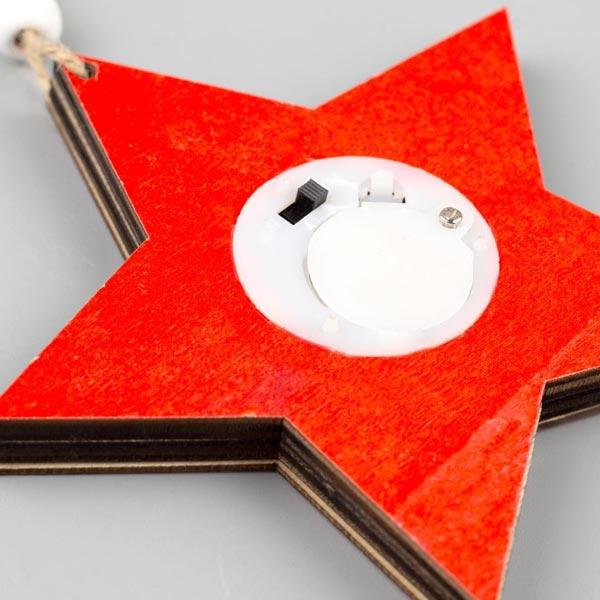 Елочная игрушка Luazon Lighting Красная звезда с оленями - фото 3 - id-p219834481