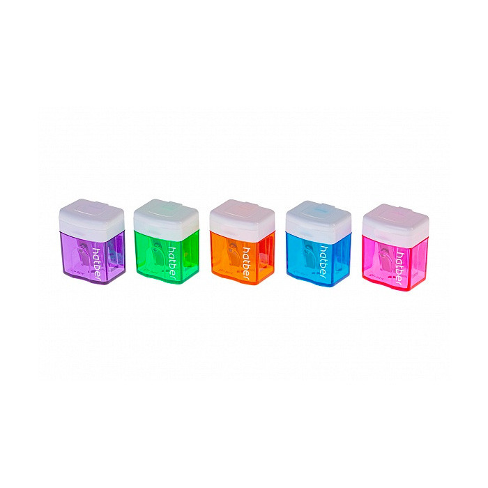 Точилка пластиковая Hatber Цветная с контейнером XS - фото 1 - id-p219834559