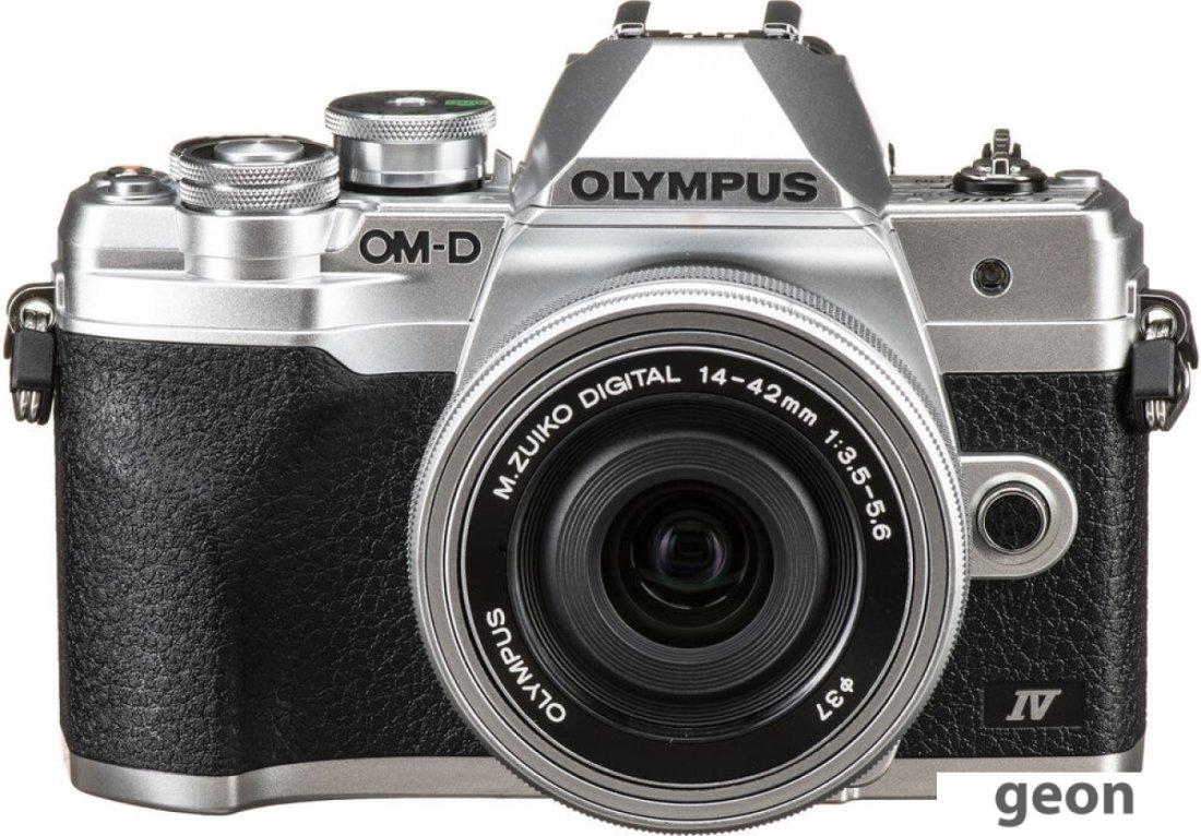 Беззеркальный фотоаппарат Olympus OM-D E-M10 Mark IV Kit 14-42mm (серебристый) - фото 1 - id-p219832209