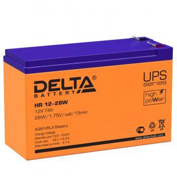 Аккумуляторная батарея Delta. Battery DELTA HR 12-28 W (12V 7Ah), 12V voltage, 7A*h capacity, 151x65x100mm, - фото 1 - id-p219836357