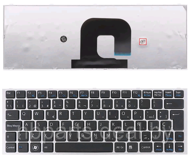 Клавиатура для ноутбука Sony VPC-YA, черная, с серой рамкой, RU - фото 1 - id-p111776708