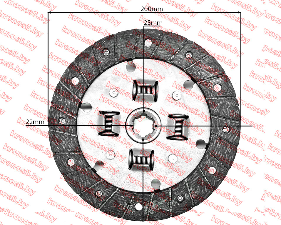 Диск сцепления 200мм 6 шлицов пружинный гаситель ХТ220 - фото 1 - id-p219638315