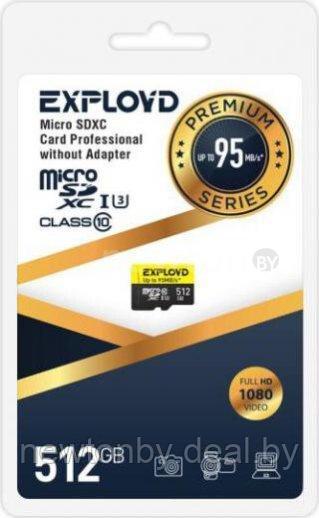Карта памяти Exployd Premium Series microSDXC 512GB EX512GCSDXC10UHS-1-ELU3 (с адаптером) - фото 1 - id-p219839301