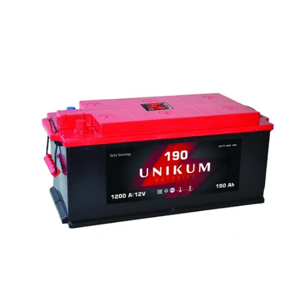 Аккумулятор "UNIKUM"  6СТ-190  (190 А*ч, +справа, конус, прям.поляр.)