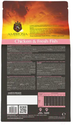 Сухой корм для собак Ambrosia Grain Free для щенков всех пород с курицей и рыбой / U/ACF6 - фото 2 - id-p219847416