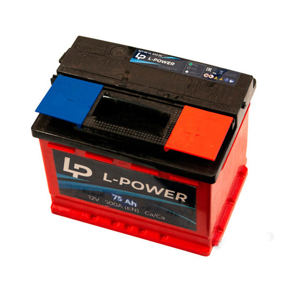 Аккумулятор "L-Power" 6СТ-75 (75 А*ч, +справа, обрат. поляр.) - фото 1 - id-p219842198