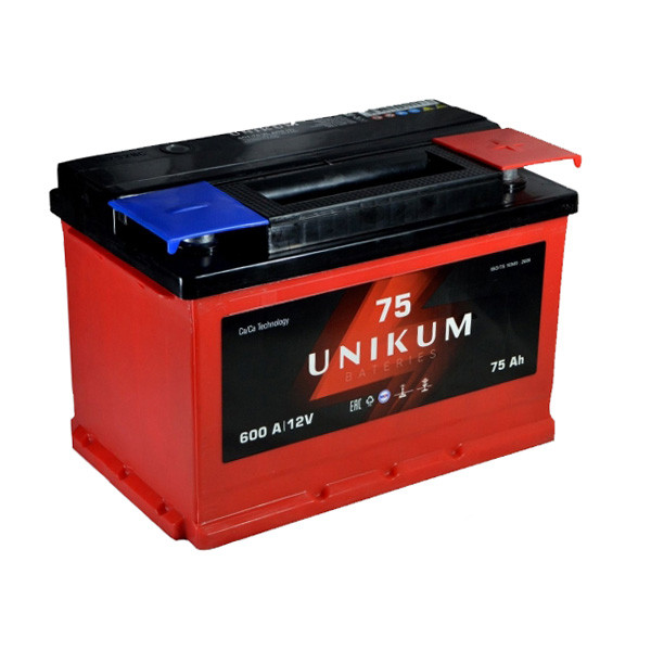 Аккумулятор "UNIKUM" 6СТ-75 (75 А*ч, +справа, обрат. поляр.) - фото 1 - id-p219842199