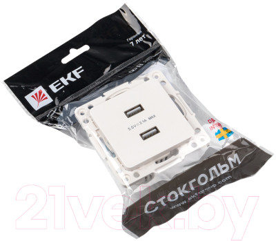 Розетка EKF PROxima Стокгольм EYR16-028-10-2USB - фото 9 - id-p219854285