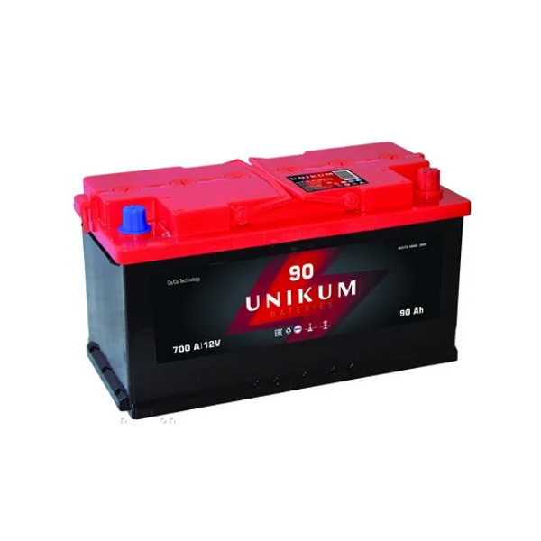 Аккумулятор "UNIKUM" 6СТ-90 (90 А*ч, +справа, обрат. поляр.) - фото 1 - id-p219842202