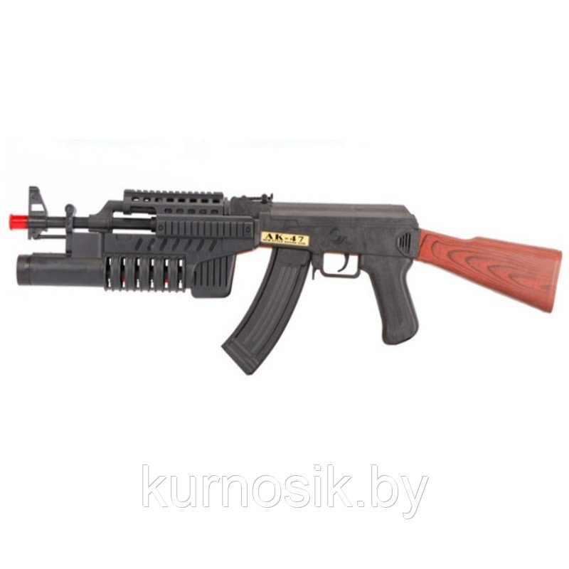 Автоматическая винтовка AK47 со звуком и светом, лазерный прицел, отстрел гильзами - фото 2 - id-p219856421