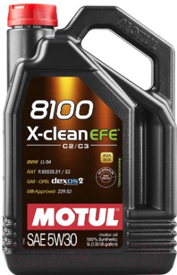 Моторное масло Motul 8100 X-Clean EFE 5W30 / 107206 - фото 1 - id-p219861384