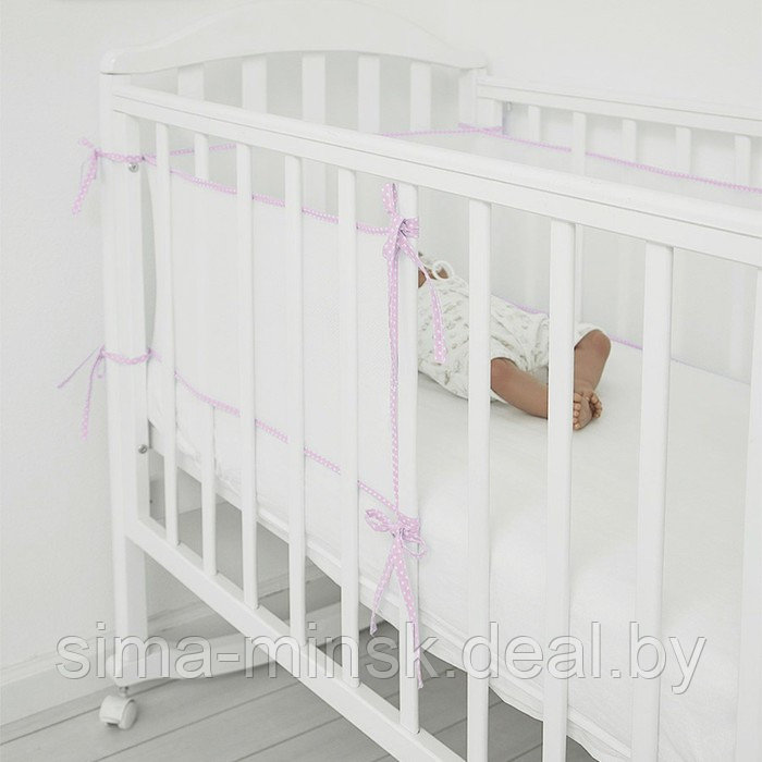 Бортик в кроватку, размер 31х180 см, цвет розовый - фото 7 - id-p219899163