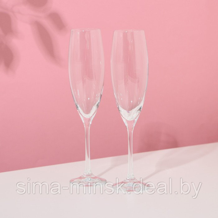 Набор бокалов для шампанского «София», 2 шт, 230 мл, хрустальное стекло - фото 1 - id-p219894065