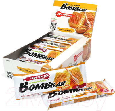 Набор протеиновых батончиков Bombbar Грецкие орехи с медом - фото 1 - id-p219900532