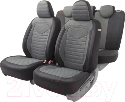 Комплект чехлов для сидений Autoprofi Linen LIN-1505 BK/D.GY - фото 1 - id-p219907690