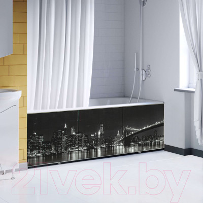 Экран для ванны Comfort Alumin Group Ночной город 3D 150x50 - фото 2 - id-p219904785