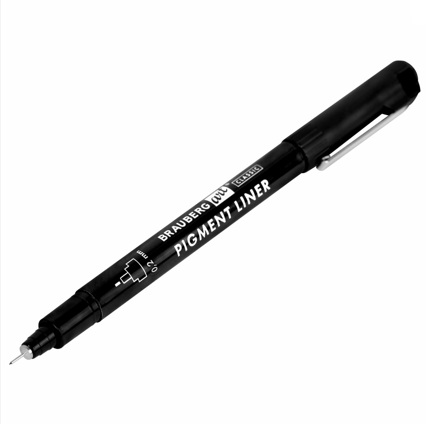 Капиллярные ручки линеры 6 шт. черные, 0,2/0,25/0,3/0,35/0,45/0,7 мм, BRAUBERG ART CLASSIC - фото 3 - id-p219917084