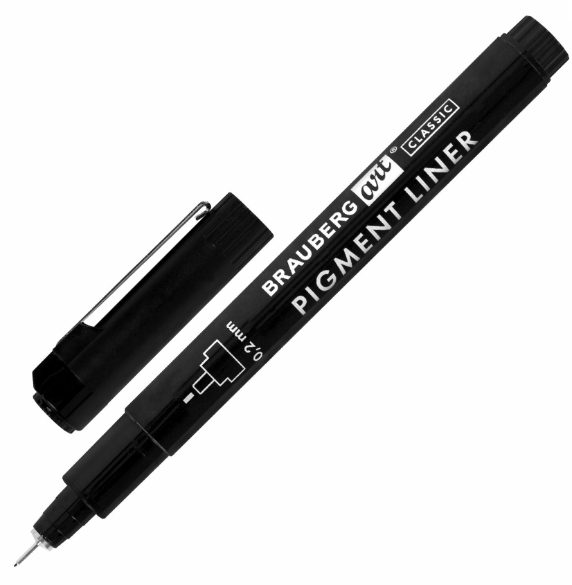 Капиллярные ручки линеры 6 шт. черные, 0,2/0,25/0,3/0,35/0,45/0,7 мм, BRAUBERG ART CLASSIC - фото 7 - id-p219917084