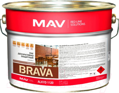 Лак MAV Brava Alkyd 1120 декоративно-защитный - фото 1 - id-p219914264