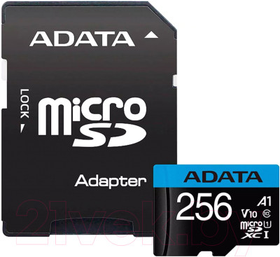 Карта памяти A-data microSDXC 256GB + адаптер (AUSDX256GUICL10A1-RA1) - фото 1 - id-p219912631