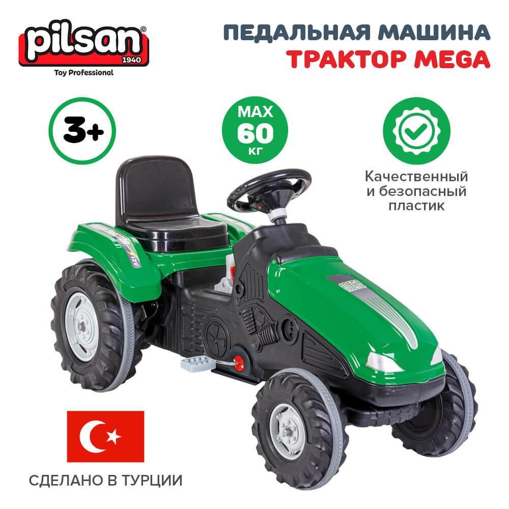 PILSAN Педальная машина Трактор MEGA Green/Зеленый 07321 - фото 1 - id-p188671121