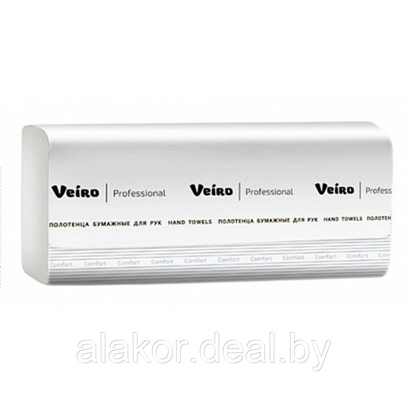 Полотенца бумажные Veiro Professional Comfort Z-сложение, 2 слоя, 200 листов, цвет белый