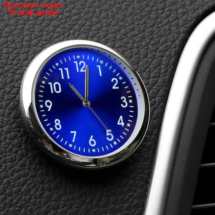 Часы автомобильные, внутрисалонные, d 4.5 см, синий циферблат - фото 1 - id-p219830224