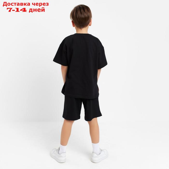 Пижама для мальчика (футболка, шорты) KAFTAN "Hype", рост 134-140, цвет чёрный - фото 3 - id-p219833151