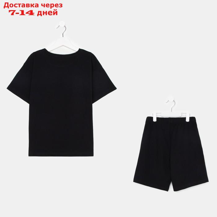 Пижама для мальчика (футболка, шорты) KAFTAN "Hype", рост 134-140, цвет чёрный - фото 10 - id-p219833151