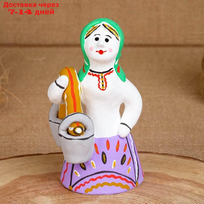 Сувенир "Баба с ведрами", 8×7×13 см, каргопольская игрушка
