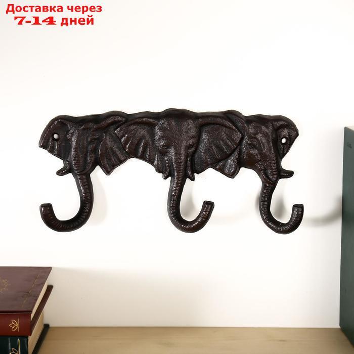 Крючки декоративные металл "Три слона" 12х25,5х4 см - фото 1 - id-p219831083