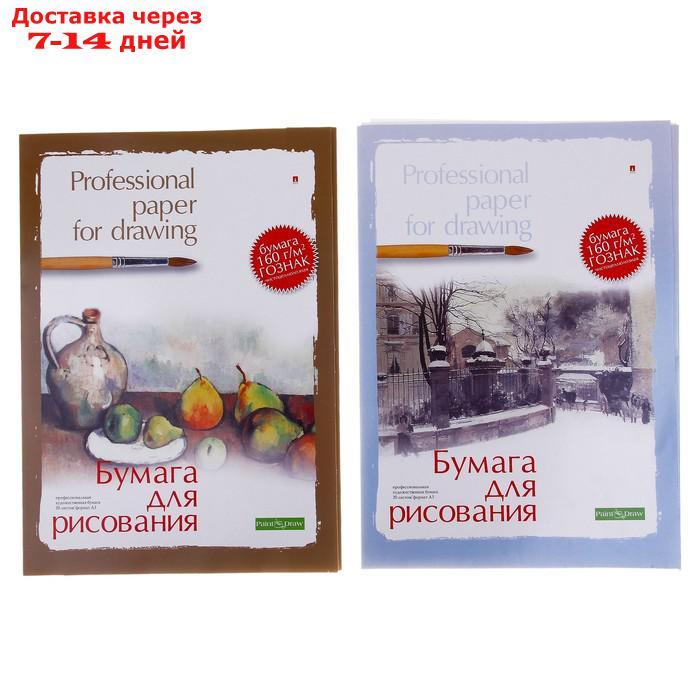 Папка для рисования А3, 20 листов "Профессиональная серия", блок 150 г/м2, ГОЗНАК, МИКС - фото 1 - id-p219833327