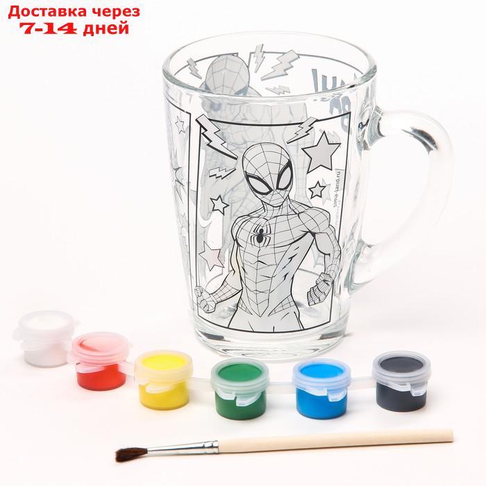 Роспись стеклянной кружки "Spider-Man" Человек-Паук, 300 мл - фото 2 - id-p219833413