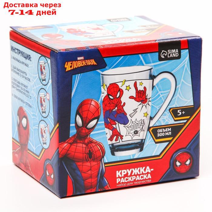 Роспись стеклянной кружки "Spider-Man" Человек-Паук, 300 мл - фото 3 - id-p219833413