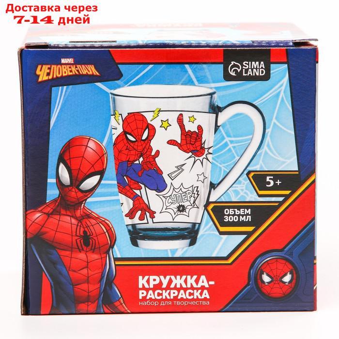 Роспись стеклянной кружки "Spider-Man" Человек-Паук, 300 мл - фото 4 - id-p219833413