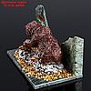 Сувенир "Медведь на рыбалке", 10х15х10 см, змеевик, гипс, минералы, фото 3