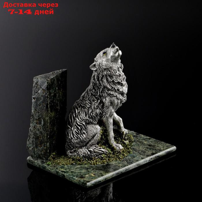 Сувенир "Серый волк", 8х12х10 см, змеевик, гипс