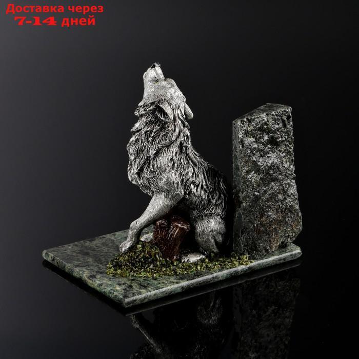 Сувенир "Серый волк", 8х12х10 см, змеевик, гипс - фото 3 - id-p219832527