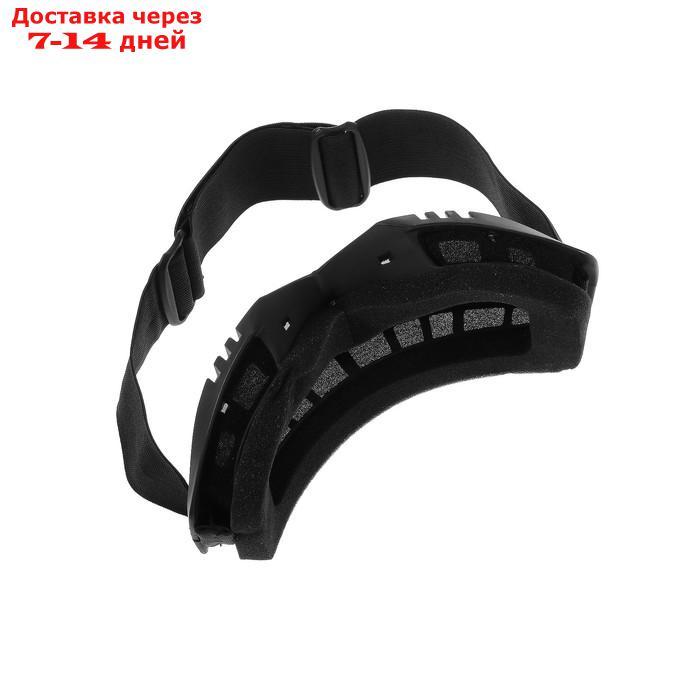 Очки-маска для езды на мототехнике, разборные, визор хром, цвет черный - фото 8 - id-p219833642