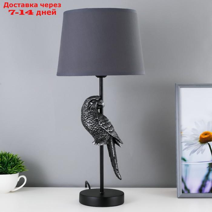 Настольная лампа "Попугай" E27 40Вт черно-серебряный 23,5х23,5х50 см
