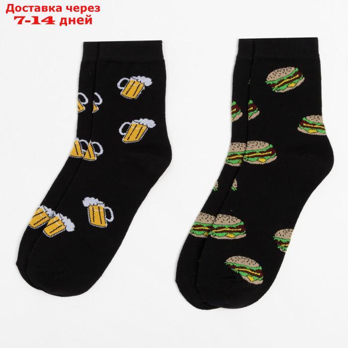 Набор мужских носков "Fast food" 2 пары, р. 41-44 (27-29 см) - фото 2 - id-p219832852
