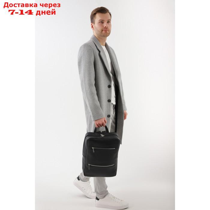 Рюкзак, отдел на молнии, 2 наружных кармана, цвет чёрный - фото 5 - id-p219833024