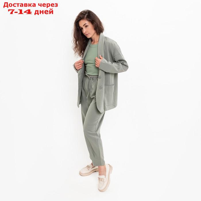 Комплект женский повседневный (жакет и брюки), хаки, размер 46 - фото 3 - id-p219834019