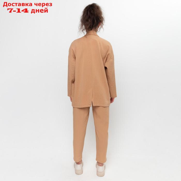 Комплект женский повседневный (жакет и брюки), цвет бежевый, размер 44 - фото 10 - id-p219834020