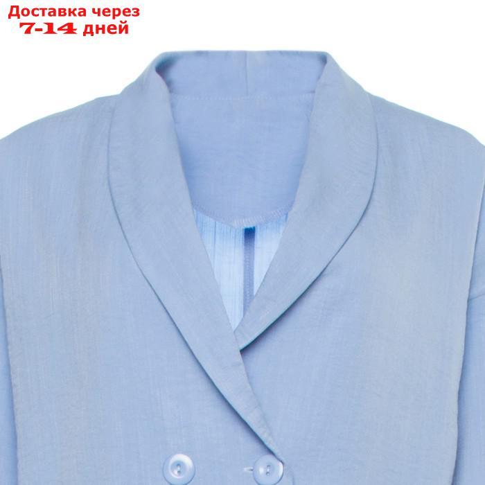 Комплект женский повседневный (жакет и брюки), голубой, размер 42 - фото 2 - id-p219834024