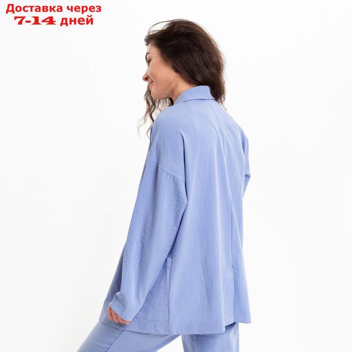 Комплект женский повседневный (жакет и брюки), голубой, размер 42 - фото 7 - id-p219834024